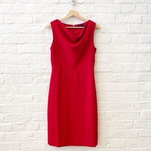 J.Crew‎ || Cowl Neck Sheath Dress 365 Crepe Cowlneck Wool Pencil Work Red 2 NWT